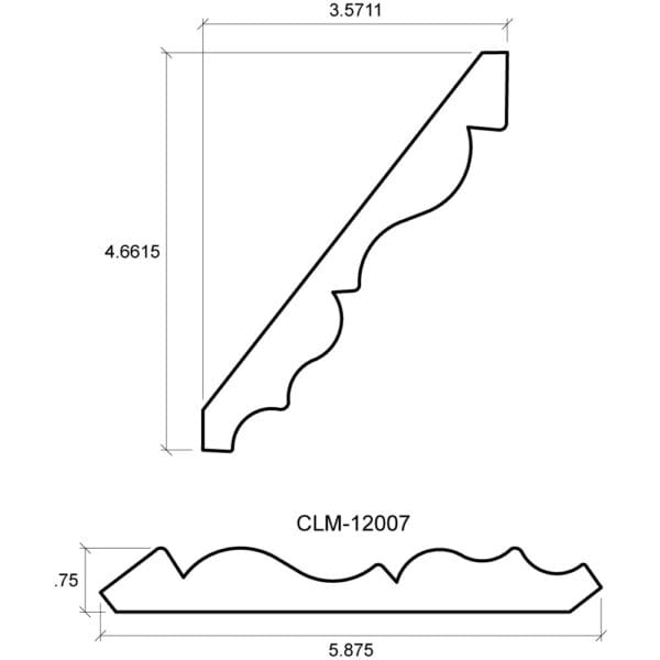 A drawing of the side view and length of a stair case.