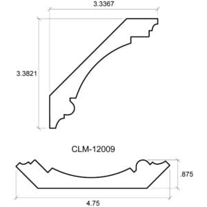 A drawing of the side and front view of a piece of wood.