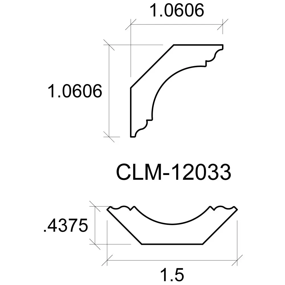 A drawing of the dimensions of clm-1 2 0 3 3