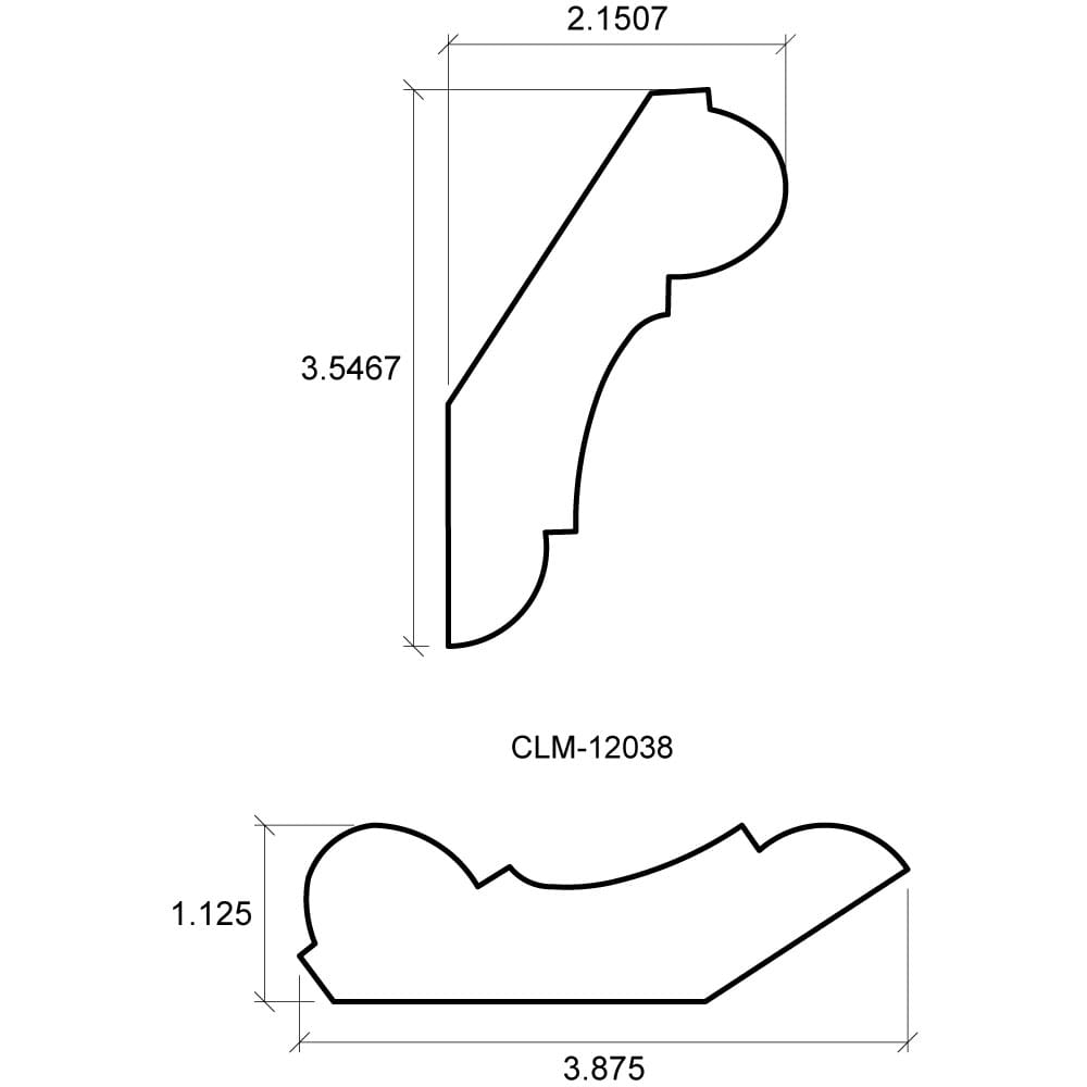 A drawing of the side and front view of a corner.