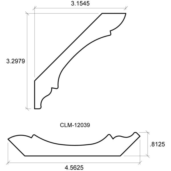 A drawing of the measurements for a curved stair rail.