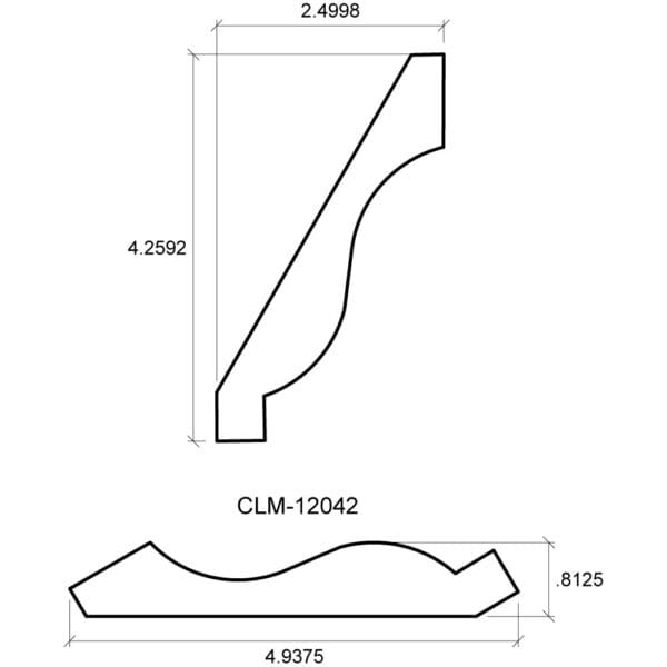 A drawing of the side and front view of a wooden beam.