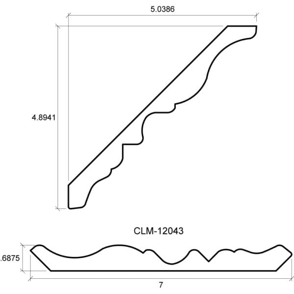 A drawing of the side view and length of a stair case.