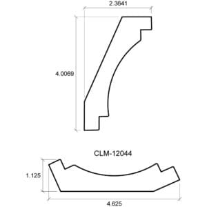 A drawing of the side of a door.