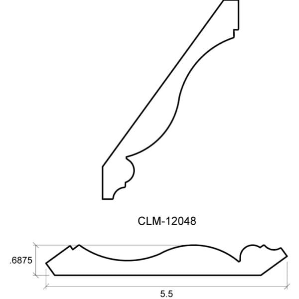 A drawing of the side and front view of a wooden beam.