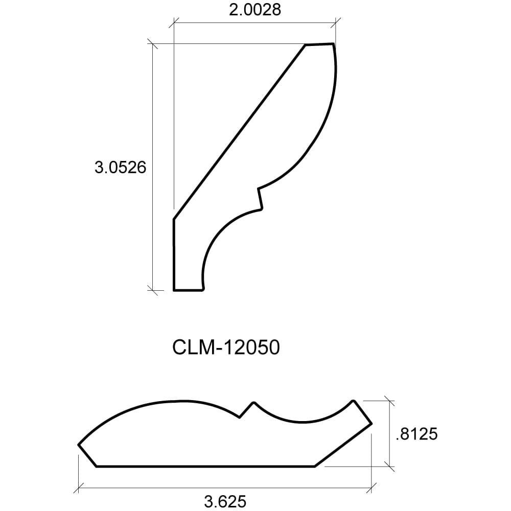 A drawing of the side and front view of a piece of wood.