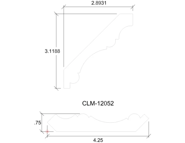 A drawing of the side of a wall.