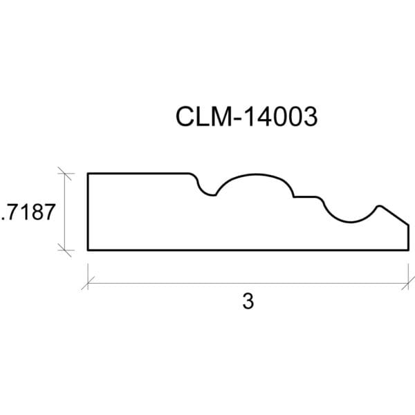 A drawing of the side of a wall with clm-1 4 0 0 3.