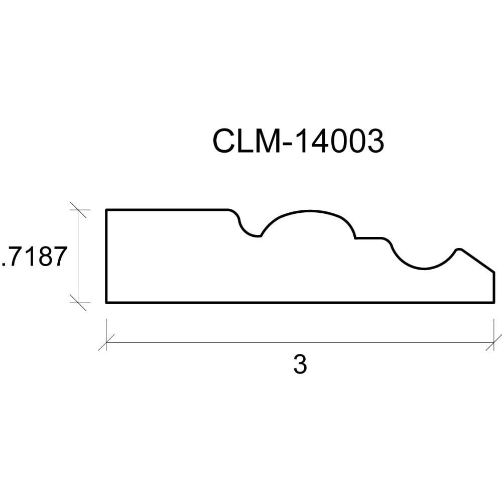 A drawing of the side of a wall with clm-1 4 0 0 3.