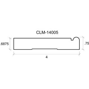 A drawing of the length and width of a piece of wood.