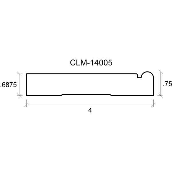 A drawing of the length and width of a piece of wood.