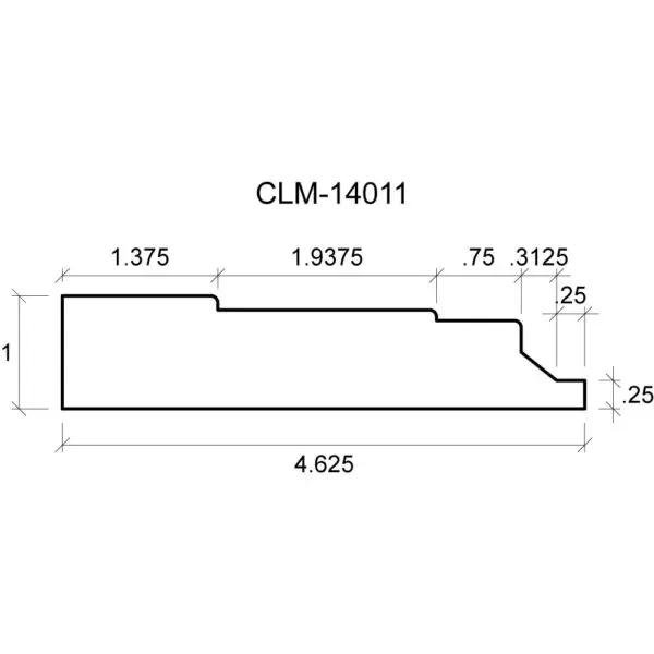 A drawing of the length and width of a piece of wood.