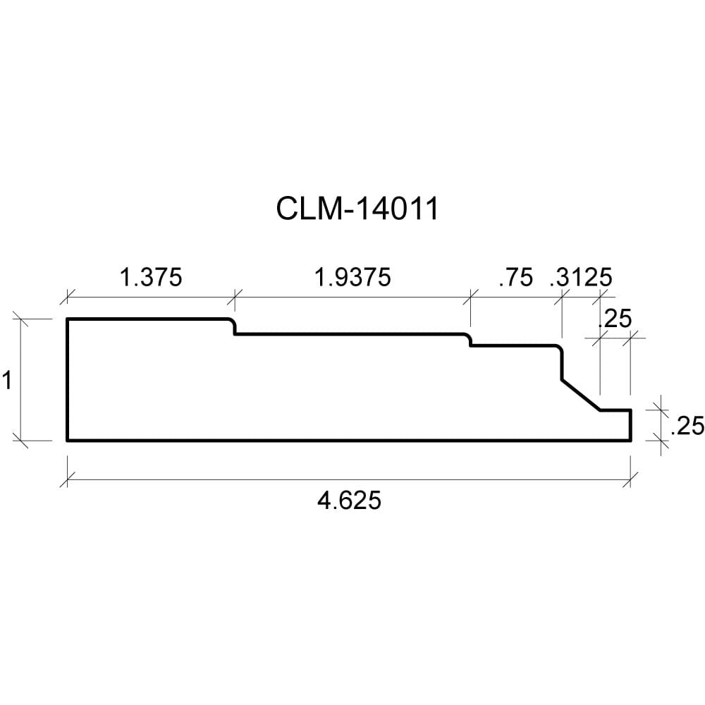 A drawing of the length and width of a piece of wood.