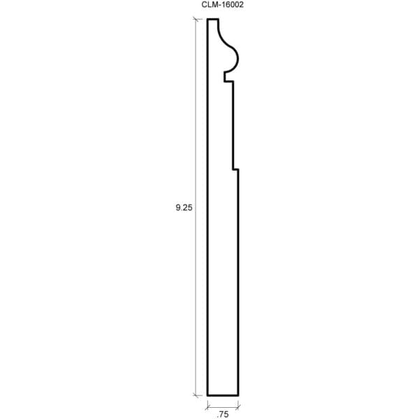 A drawing of the length and width of a wooden pole.