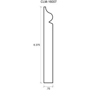 A drawing of the side of a door.