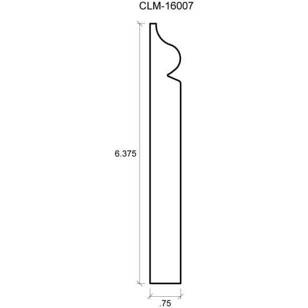 A drawing of the side of a door.