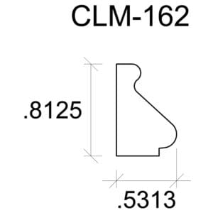 A drawing of the side of a door.