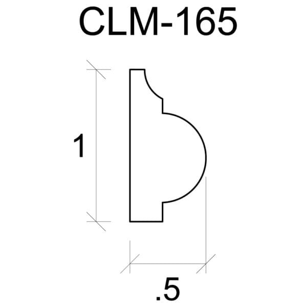 A drawing of the side view of a door handle.