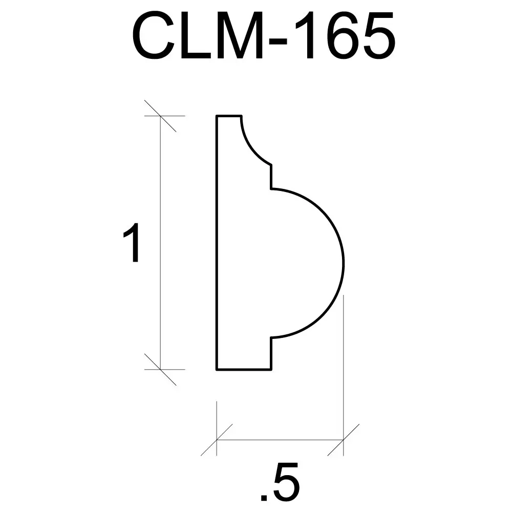 A drawing of the side view of a door handle.