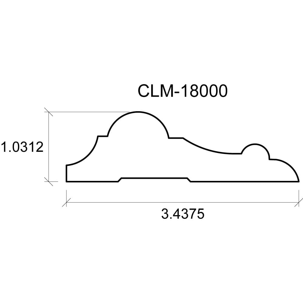 A drawing of the profile for clm-1 8 0 0 0