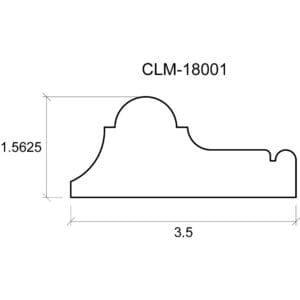 A drawing of the profile for clm-1 8 0 0 1