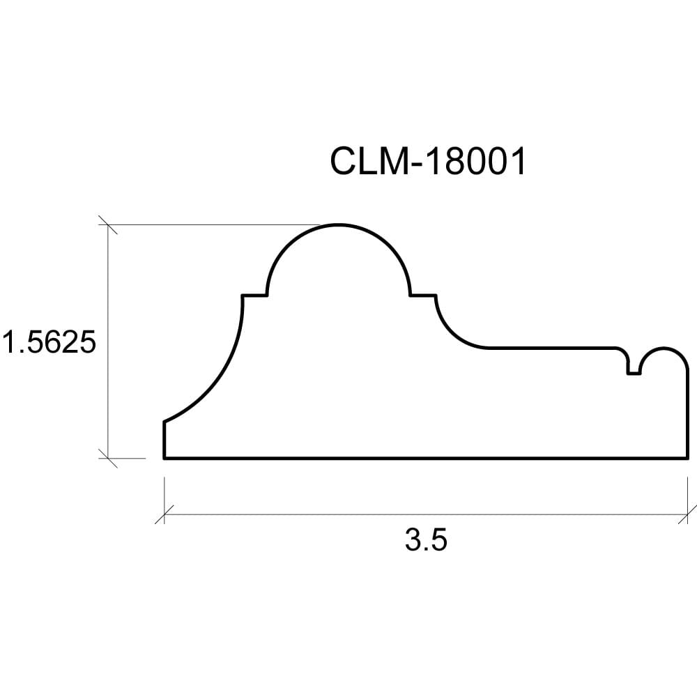 A drawing of the profile for clm-1 8 0 0 1