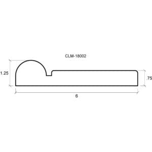 A drawing of the side of a shelf.