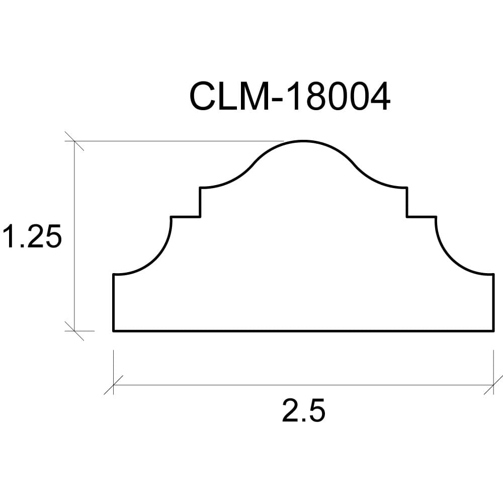 A drawing of the profile for a crown molding.