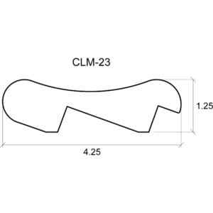 A drawing of the side view of a clm-2 3