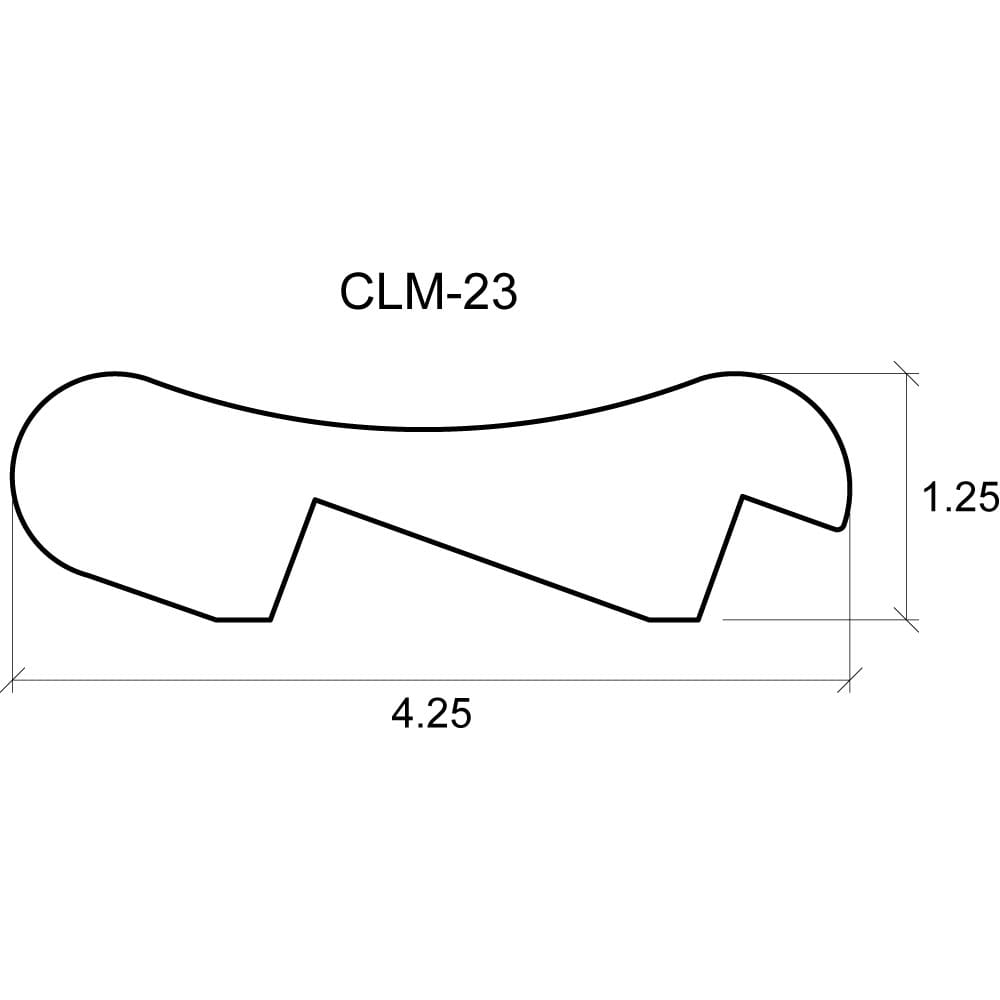 A drawing of the side view of a clm-2 3