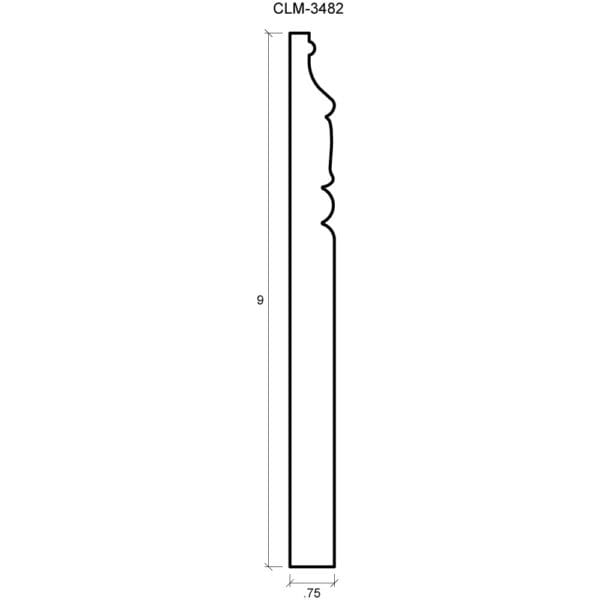 A drawing of the length and width of a wooden pole.