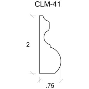 A drawing of the side view of a door casing.