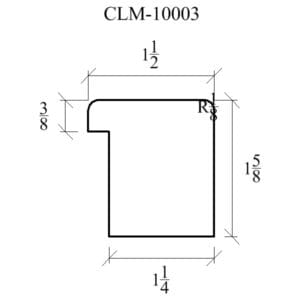 A drawing of the side of a window.