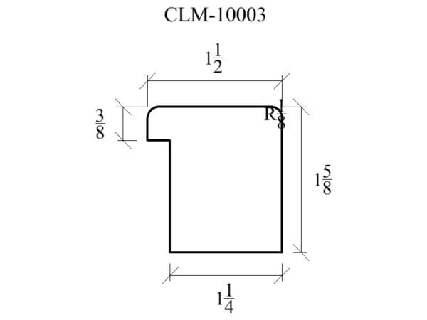 A drawing of the side of a window.