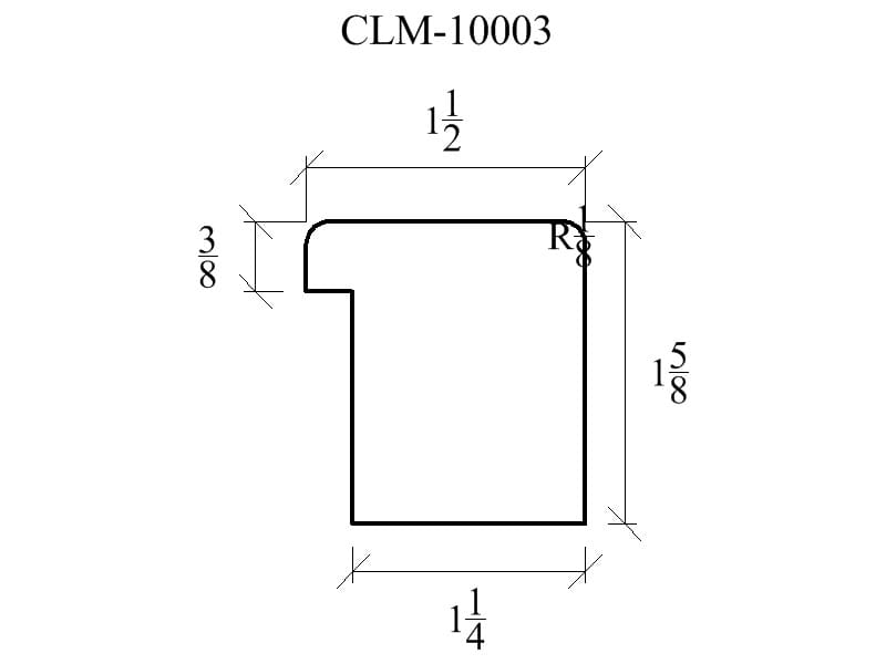 A drawing of the side of a window.