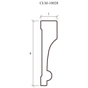 Line drawing of a moulding profile.