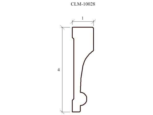 Line drawing of a moulding profile.