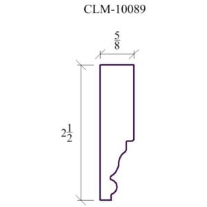 Line drawing of a moulding profile.