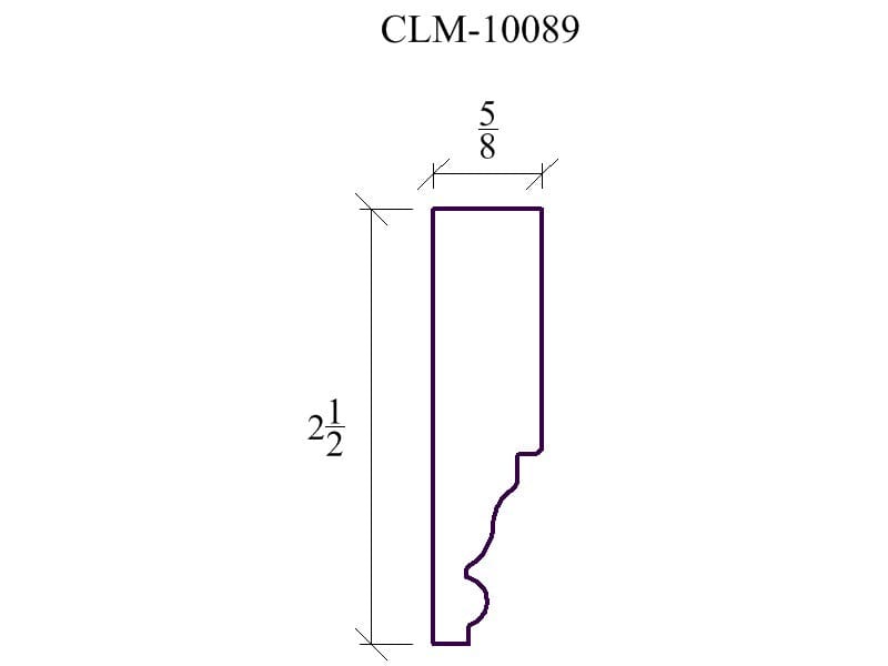 Line drawing of a moulding profile.