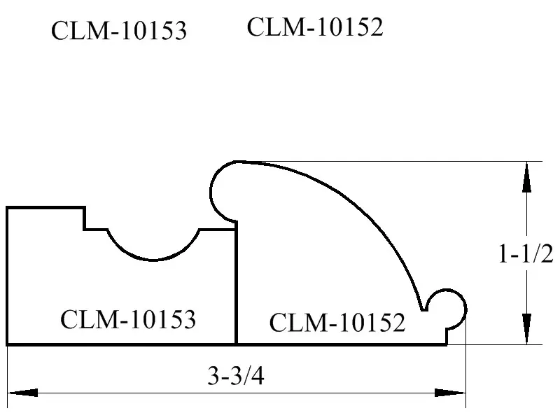 A drawing of the length and width of a piece of wood.