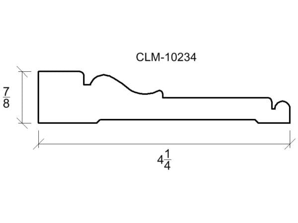 Line drawing of moulding profile CLM-10234.