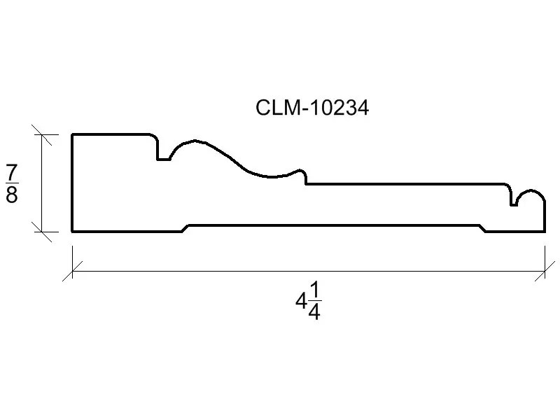 Line drawing of moulding profile CLM-10234.