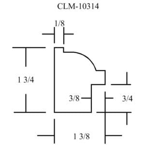 A drawing of the dimensions for clm-1 0 3 1 4