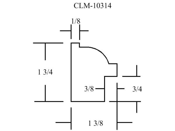 A drawing of the dimensions for clm-1 0 3 1 4