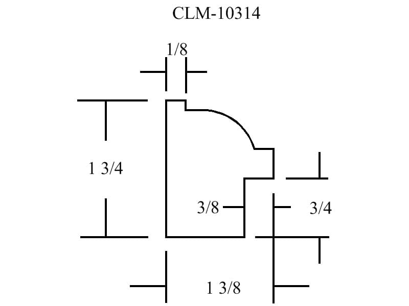 A drawing of the dimensions for clm-1 0 3 1 4