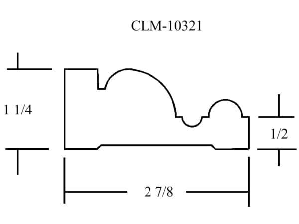 A drawing of the side of a building with clm-1 0 3 2 1.