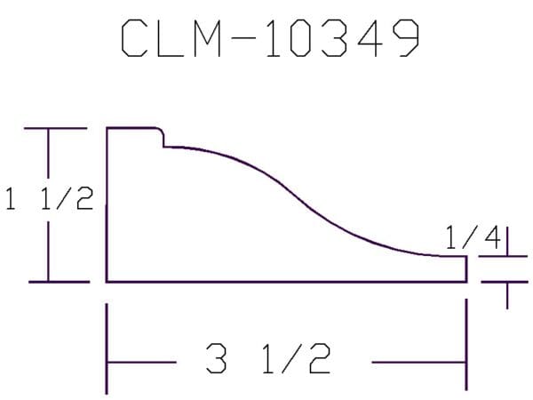 CLM-10349 molding diagram 1 1/2" x 3 1/2"
