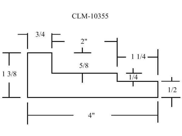 A drawing of the length and width of a wall.