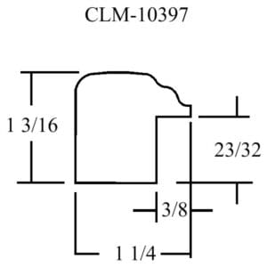 A drawing of the side of a door.