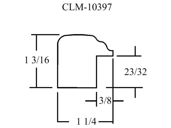 A drawing of the side of a door.